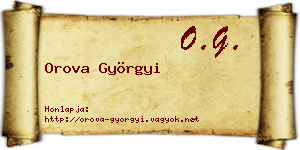 Orova Györgyi névjegykártya